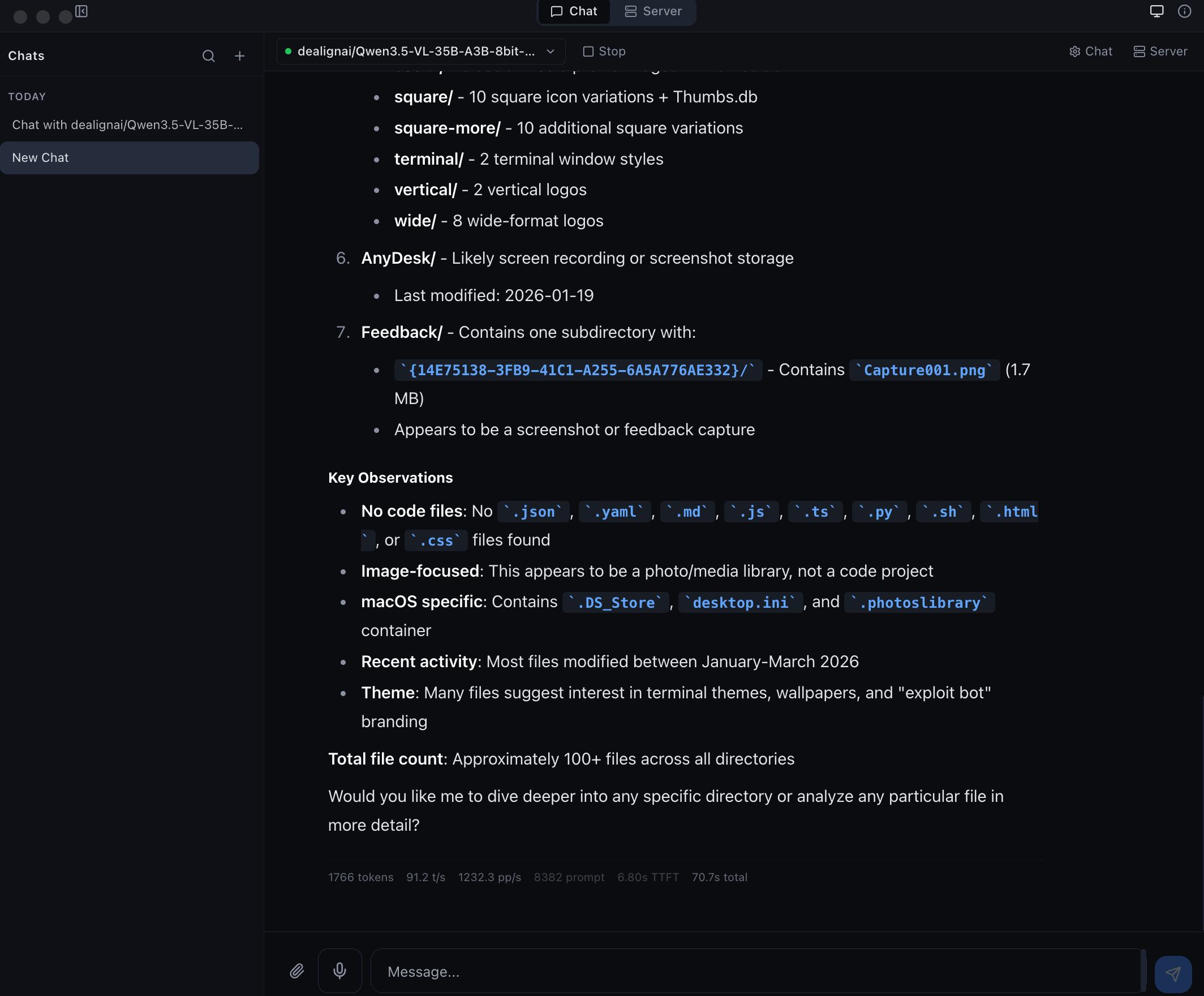 vMLX agentic AI in action — local LLM calling file I/O, shell, web search, and code editing tools with MCP integration on Apple Silicon